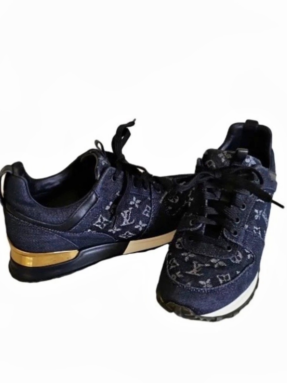 Louis Vuitton Run Away Sneaker Navy & White with gold